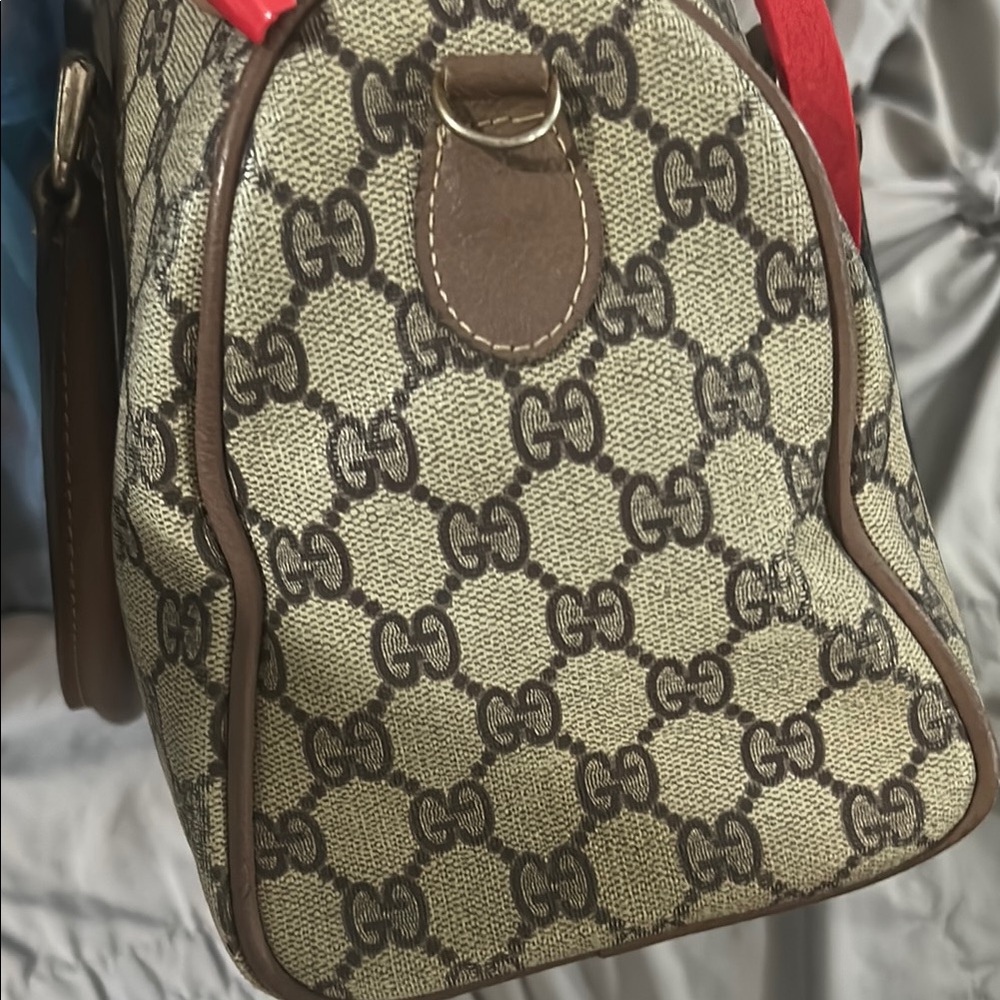 Gucci Beige and Brown Satchel with Red and Green Stripe - Picture 7 of 7